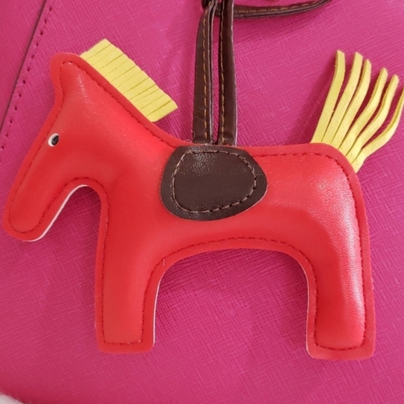 Red Faux Leather Horse Keychain or Bag Charm - Picture 2 of 5